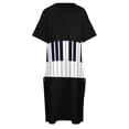 thumbnail image 4 of Vestido holgado con bolsillo y teclas de Piano para mujer, 4 of 6
