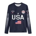 thumbnail image 2 of MEICHEN Graphic Tees for Women Lady 250th Special Pattern Round Neck Casual Comfortable Daily Long Sleeved T Shirt, 2 of 6