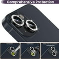 thumbnail image 5 of 1 Set of Bling Diamond Camera Lens Protector for iPhone 14, HD Clear Tempered Glass Metal Camera Lens Protection Cover, Case Friendly, Scratch Proof for iPhone 14, Black, 5 of 5