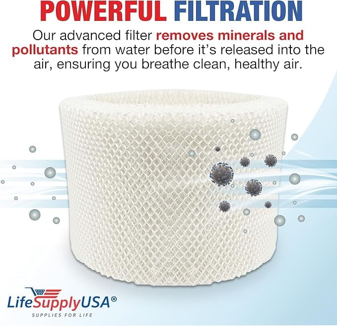 HWF75 Humidifier Filter D Wick Replacement Compatible with Holmes HWF75CS, HM3500, HM3600, Sunbeam SCM3501, SCM3502, Honeywell HCM6009 Cool Mist Humidifiers by LifeSupplyUSA