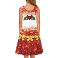 thumbnail image 3 of FKELYI Red Sleeveless Dress Size L Lightweight Ladies Sleeveless Dresses Comfy Glitter Snowflake Twirly Skater Dress Christmas Gift, 3 of 4