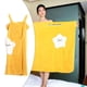 thumbnail image 5 of Toalla de baño suave de microfibra para mujer, albornoces de secado rápido y absorbentes. Amarillo, 5 of 9