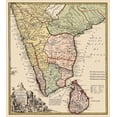 thumbnail image 2 of Homann 12x13 White Modern Wood Framed Museum Art Print Titled - Indian Peninsula Sri Lanka Asia - Homann 1733, 2 of 4