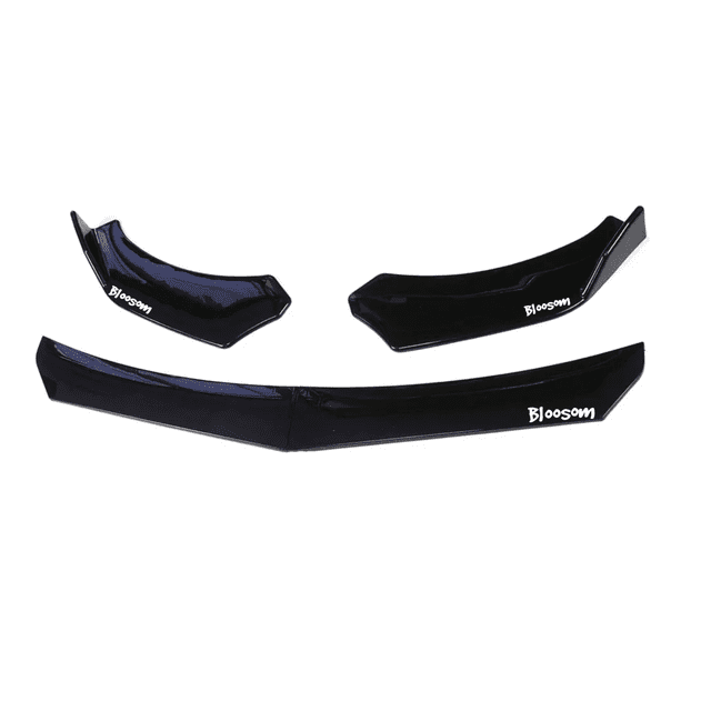 Splitter Lip Bloosom Universal Plástico Delantero Auto 3 Piezas Negro