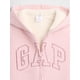 thumbnail image 2 of Sudadera con cremallera completa GAP logo Sherpa rosa puro talla M, 2 of 2