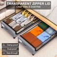 thumbnail image 4 of Almacenamiento Bajo Cama, 2Pcs Aapatera Bajo cama, Cajas Organizadoras para Clósets, Gran Capacidad, Ventana Transparente, con Ruedas, Cajas de Almacenamiento para Ropa, Mantas y Zapatos (Gris), 4 of 4