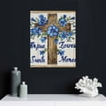 thumbnail image 5 of Nawypu  Jesus Canvas Wall Art Rustic Jesus Christ Cross With Blue Flowers and Butterflies Canvas Prints Jesus Is My God Wall Decor Christian Faith Signs Wall Art Country Style Christmas, 5 of 5