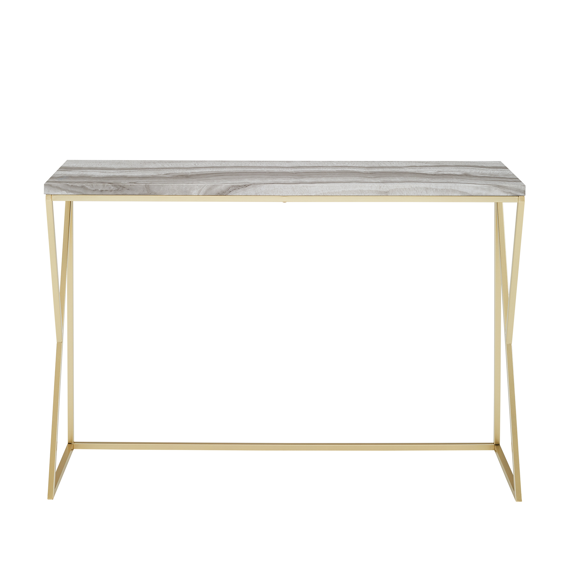 Manor Park Glam Modern Open Entryway Table, Faux Grey Vein Marble