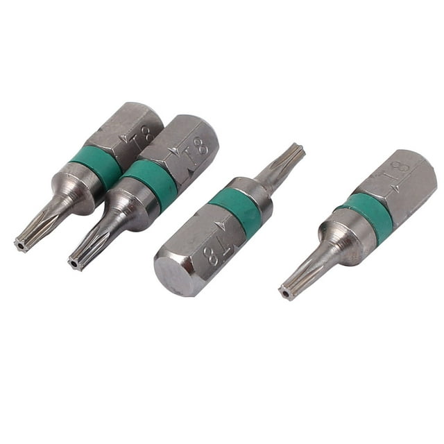 Unique Bargains T8 Hex Shank Magnetic Torx Security Screwdriver Bit Gray 4pcs