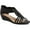 Black, variant on Charter Club Womens Ginifur 2 Faux Leather Metallic Wedge Sandals