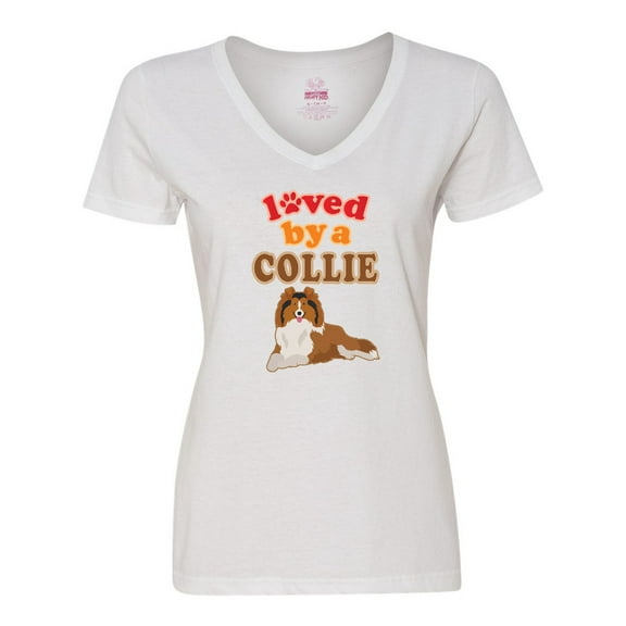 Inktastic Rough Collie Dog Gift Women's V-Neck T-Shirt