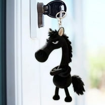 2026 Year of The Horse Mascot Pendant - Soft Doll Pendant for Handbags, Festive 2026 Horse-Themed Pendant, Cute Mascot Gift for Holiday, Perfect for Bag Decoration, 5.51in/14cm, Black