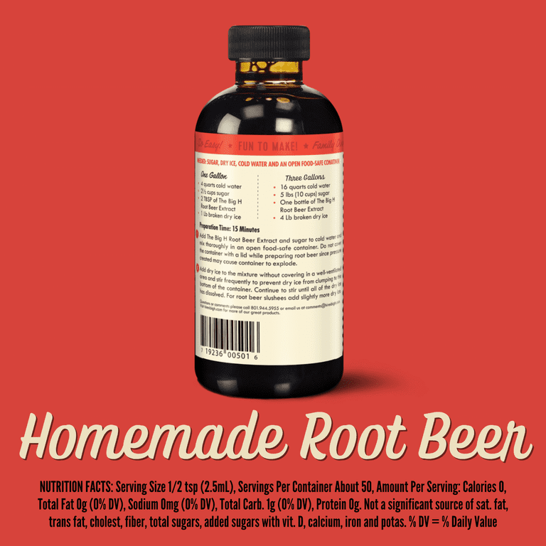 Hires ハイアーズ  ルートビア  ボトル Hires Big H Root Beer Extract, Root Beer Soda and Dessert