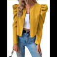 thumbnail image 3 of Chaqueta Corta de Larga para Mujer, con Cremallera, Abrigo, Ropa de Abrigo, Atuendo de Otoño, Chaquetones Amarillo Brillante M, 3 of 9