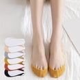 thumbnail image 5 of 6 Pairs Women Ball of Foot Cushion Socks Ultra Low Cut Liner Socks with Invisible Slingback for Women for Heels(72-Multicolor*6), 5 of 8