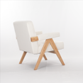 thumbnail image 5 of Solid Wood Leisure Chair with Cushions and Handrails for Living Room, Bedroom, Study, Set of 1, 5 of 6