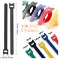 thumbnail image 2 of 100Pcs Velcro Cable Ties Reusable, Fastening Cable Tie Straps Adjustable Releasable Hook and Loop Wire Ties for Computer Electronics Home Office Wire Cable Management Organiser- 150mm x 12mm, 5 Colors, 2 of 7