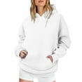 thumbnail image 3 of Womens Hoodies For Women Oversized Fleece Hooded Sweatshirt Long Sleeve Pullover With Pocket Drop Shoulder Collar Soft Warm Suitable For Fall Winter Easy To Pair With Pants 3Xl Sweatshirt For Women, 3 of 7