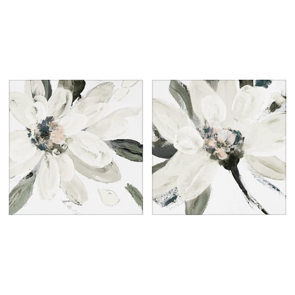 Stupell Industries Naturally Blooming White Flowers 2 Piece Canvas Wall Art Set, design by Lanie Loreth
