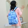 thumbnail image 3 of HYwys Tie Dye Ink Backpack Student School Bookbag Lunch Box for Teens Blue, 3 of 6