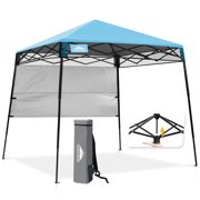 EAGLE PEAK 8x8 Slant Leg Lightweight Compact Portable Canopy w/ Backpack(Light Blue)