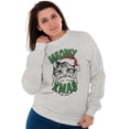 thumbnail image 3 of Cute Meowy Xmas Funny Santa Cat Pun Sweatshirt for Men or Women Brisco Brands S, 3 of 6