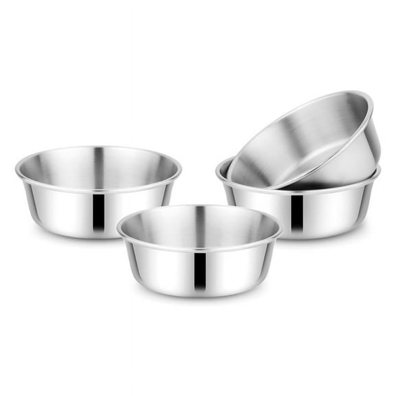 Children'S Stainless Steel Bowl Set Bowls 304 18/8 Stainless Steel 10 Ounces Dishwasher Safe 4Pack,4 * Stainless Steel Bowl,Silver