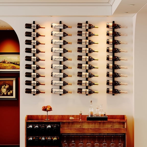 2 Pack 12 Bottle Wall Wine Rack for 24 Wine Bottles