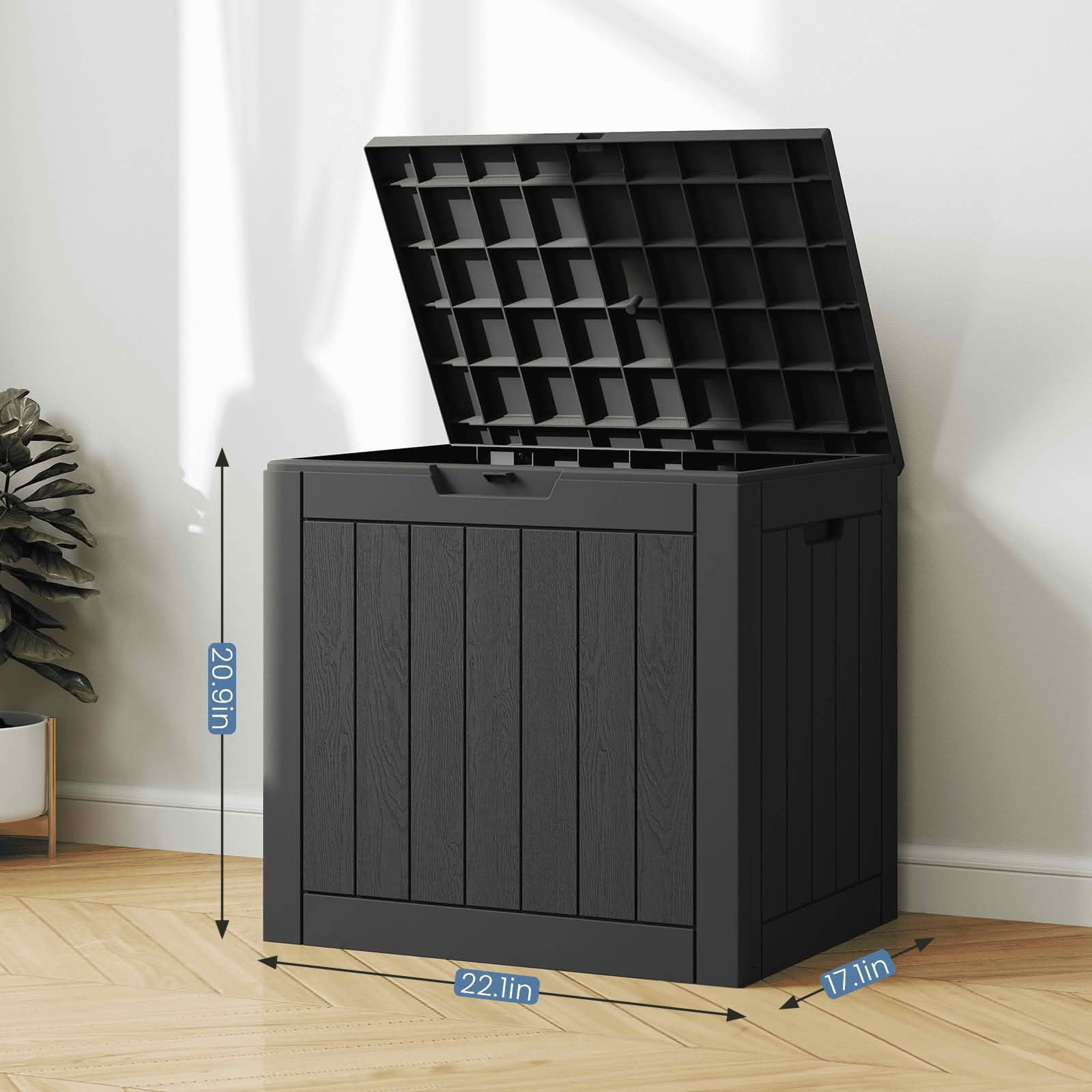 MAYEERTY 31 Gallon Deck Box Weatherproof Resin Lockable for Outdoor and Indoor Storage