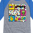 thumbnail image 3 of Instant Message - Throwback Pattern Grid - Toddler & Youth Raglan Graphic T-Shirt, 3 of 5