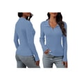 thumbnail image 4 of Anygrew Womens Sweater Long Sleeve Knit 2025 Fall Quarter Zip Fitted Business Casual Work Warm Pullover Tops, 4 of 9