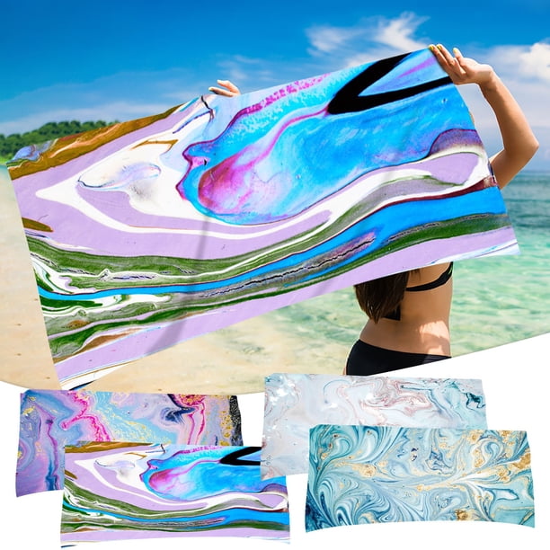 Xihbxyly Toalla de Playa de Microfibra, Superligera, Resistente a La Arena, de Secado Rápido, Compacta y Plegable, Ideal para Viajes, Piscina, Senderismo y Playa. Tamaño: 76 X 152 Cm.