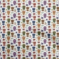 thumbnail image 1 of oneOone Viscose Jersey White Fabric Skull Quilting Supplies Print Sewing Fabric By The Yard 60 Inch Wide-aB, 1 of 5
