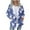 Blue#1, variant on Womens Open-Front Hooded Cardigan Heart Printed Fleece Fall Winter Long Coat Comfy Warm Drop Shoulder Oversized Jacket Tops