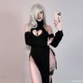 thumbnail image 3 of KORURACLUB Dress Cheongsam Costume premium sweater cosplay lingerie High Slit Long Dress, 3 of 4