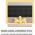 thumbnail image 3 of Alazyhome Twin Button Tufting Headboard Metal Platfom Bed, Black, 3 of 6
