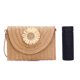 thumbnail image 1 of Bolso de mano de paja para mujer tejido pompón flor hombro bandolera de mano, 1 of 6