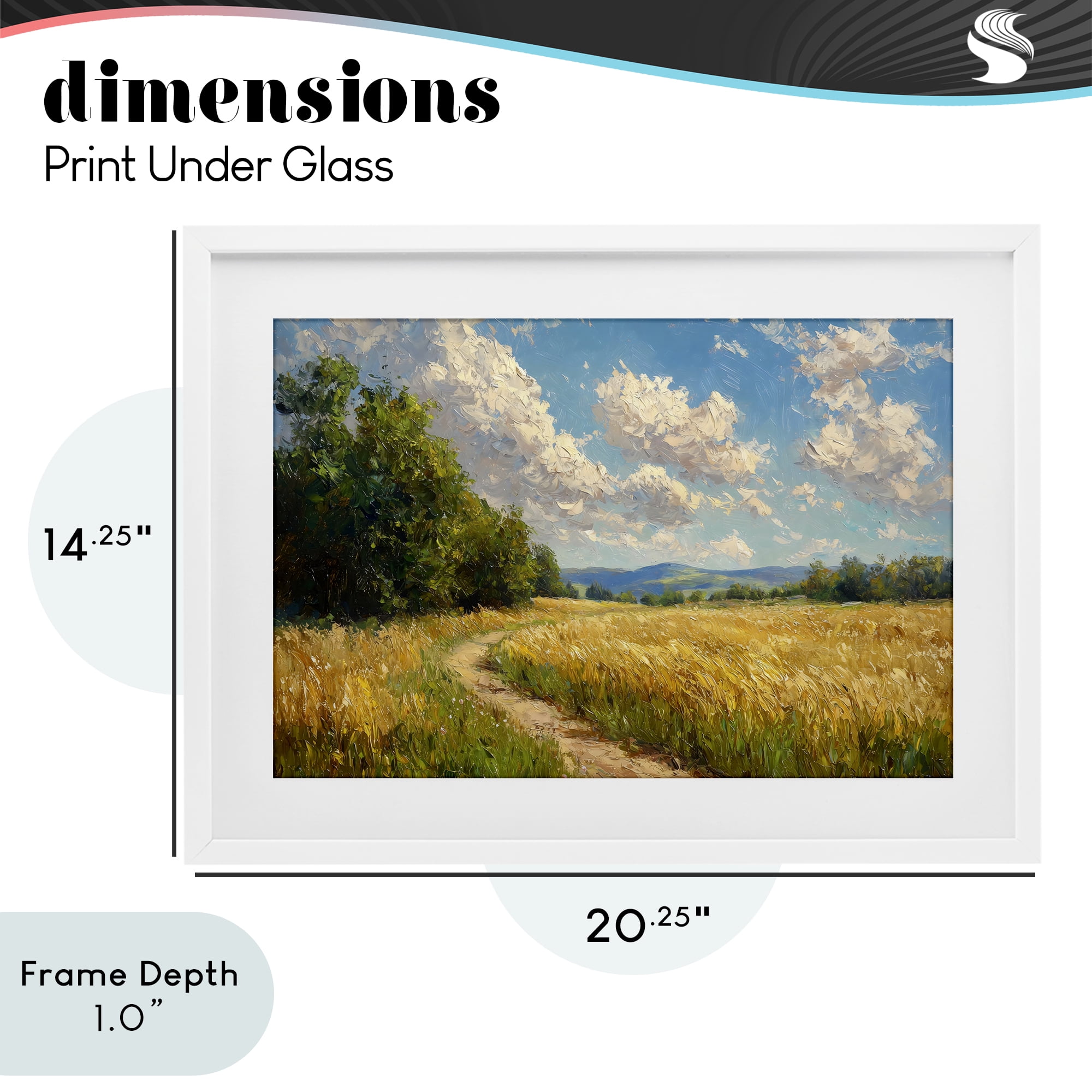 Stupell Industries Winding Path Through Wheat Field White Framed Print Under Glass, design by Creative Studio