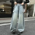 thumbnail image 2 of Otqutp Teen Girls Wide Leg Baggy Jeans Cute Elastic High Waisted Denim Pants 2025 Trendy Preppy Y2K Streetwear Denim Pants, 2 of 9