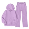 thumbnail image 4 of ITSAME Girls Fleece-Lined Outfit 2-Piece Full Zip Hoodie and Wide Leg Pants Fall Winter Warm Casual Set Size 7, 4 of 9