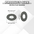 thumbnail image 2 of Uxcell Flat Washers, 304 Stainless Steel Metal Metric Washers Black Electroplated Flat Gasket Spacer for Screws 100 M5 x3/16"ID x 1/2"OD, 2 of 7