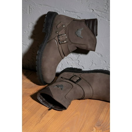 

Ducavelli Rock Leather Men s Lace-Up Shearling Boots Harley Boots