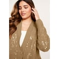 thumbnail image 5 of June + Vie Women's Plus Size Sequin Button-Up Sweater, 5 of 5