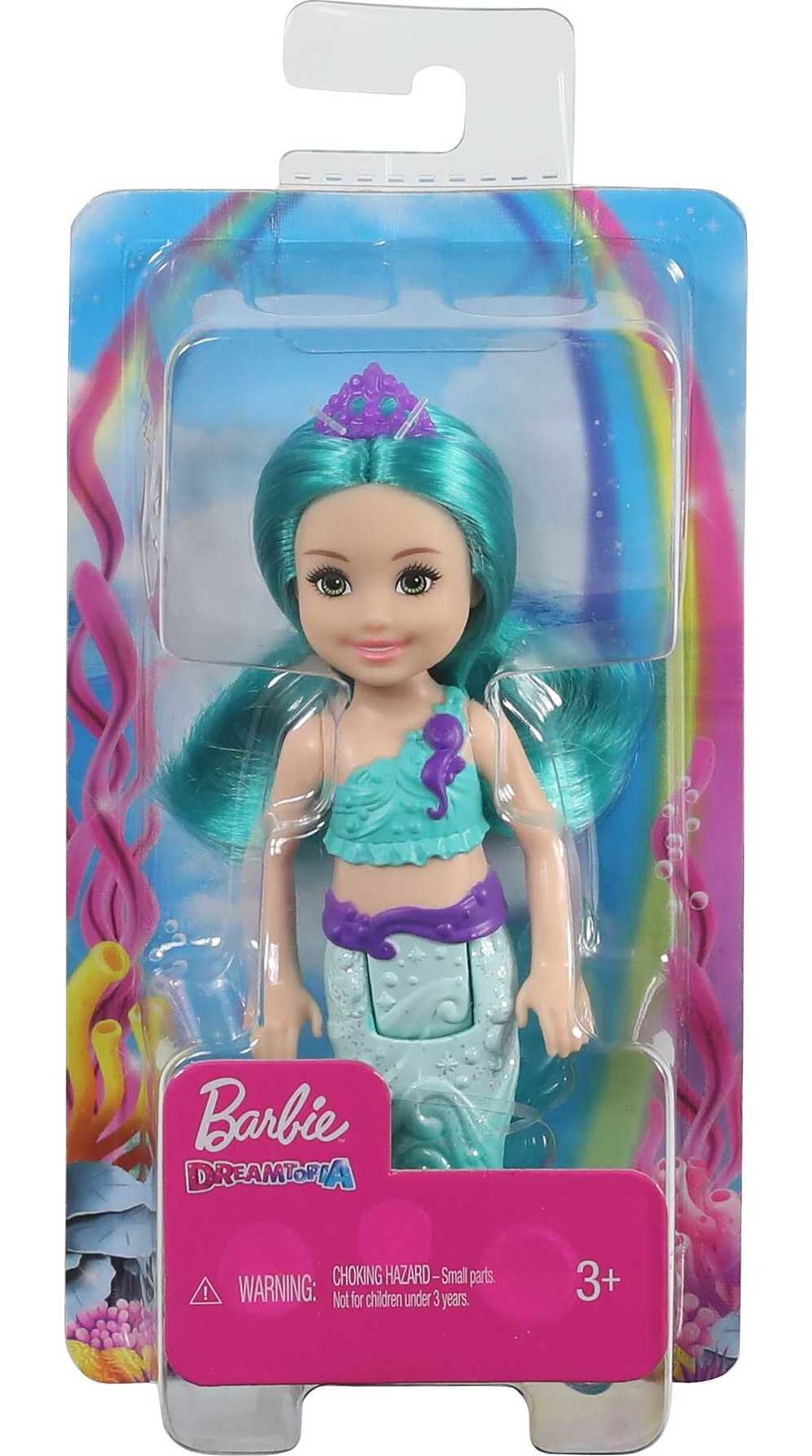 Barbie Dreamtopia Chelsea Mermaid Small Doll with Teal Hair & Tail, Tiara Accessory (6.5-inch)