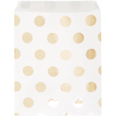 Anniversary House 24-Pack Rose Gold Polka Dot Treat Boxes - 7.5x16x16cm Cookie & Brownie Boxes, Easy Assemble-809477