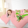 thumbnail image 4 of Homewish Cute Bowknot Letter M Queen Comforter Set for Kids, Cartoon Santa Claus Bedding Sets, Pink Christmas Theme Reversible Bedding Comforter Set, Lightweight Room Decor, 3-Piece, 4 of 8