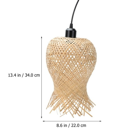 

1Pc Chinese Style Ceiling Light Rattan Woven Light Pendant Home Restaurant Lamp