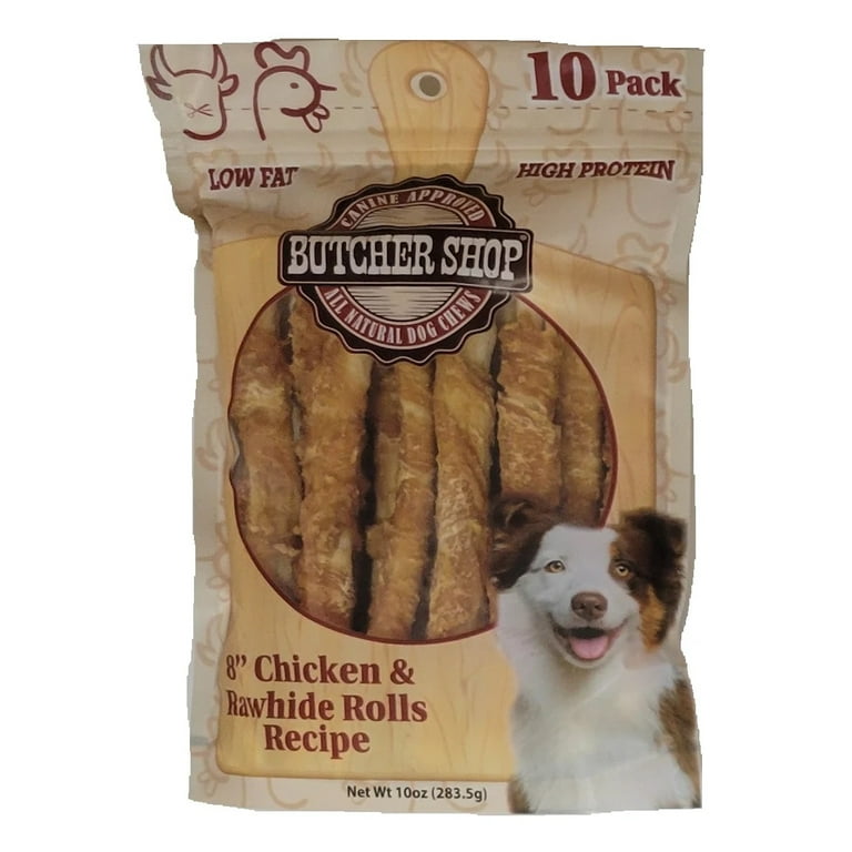 Butcher Shop Chicken and Rawhide Rolls Dog Treats (2 Pack 20