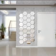 thumbnail image 3 of 24 pz Adhesivo De Pared Decorativo 3d HappyWare Acabado Espejo Plata 100148, 3 of 5