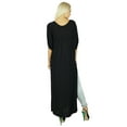 thumbnail image 3 of Bimba Women Long Spandex Top Dress with Side Slits Jazzy Casual Clothing Black, 3 of 5
